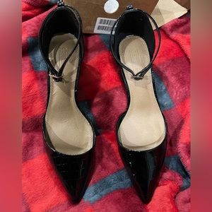 ASOS Stardust Pointed Mid Heels in Black Croc